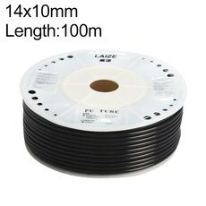 Tubo in PU flessibile per aria compressa per compressore pneumatico LAIZE, specifica: 14x10 mm, 100 m (nero)