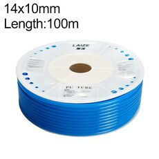 Tubo in PU flessibile per aria compressa per compressore pneumatico LAIZE, specifica: 14x10 mm, 100 m (blu)