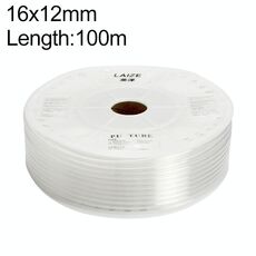 Tubo in PU flessibile per aria compressa per compressore pneumatico LAIZE, specifica: 16x12 mm, 100 m (trasparente)