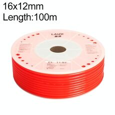 Tubo in PU flessibile per aria compressa per compressore pneumatico LAIZE, specifica: 16x12 mm, 100 m (rosso)