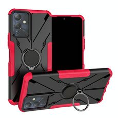 Per Infinix Note 12i Armor Bear Custodia antiurto per PC + TPU con anello (rosa rossa)
