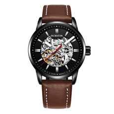 OCHSTIN 62001B Master Series Orologio da uomo meccanico cavo (nero-marrone)