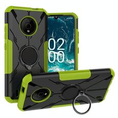 Per Nokia C200 Armor Bear Custodia antiurto per PC + TPU con supporto ad anello (verde)