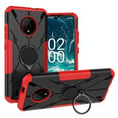 Per Nokia C200 Armor Bear Custodia antiurto per PC + TPU con supporto ad anello (rosso)