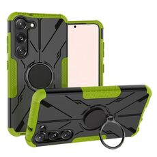 Per Samsung Galaxy S23 5G Armor Bear Custodia antiurto per PC + TPU con anello (verde)
