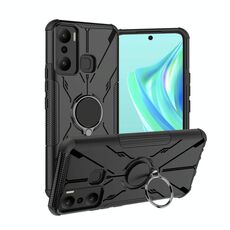 Per Infinix Hot 20 Play Armor Bear Custodia antiurto per PC + TPU con anello (nero)