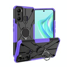 Per Infinix Hot 20 Play Armor Bear Custodia antiurto per PC + TPU con anello (viola)