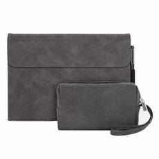 Per Microsoft Surface Go 3/2/1 Custodia protettiva antiurto all-inclusive in pelle di pecora con alimentatore (grigio)