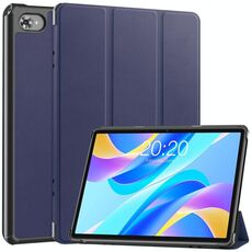 Per Teclast M40 Plus Custodia per tablet in pelle Custer Pure Color 3-Fold (blu scuro)