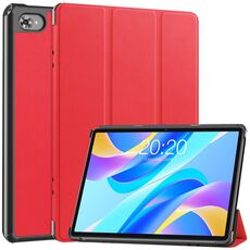 Per Teclast M40 Plus Custodia per tablet in pelle Custer Pure Color 3-Fold (rosso)