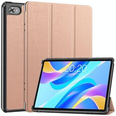 Per Teclast M40 Plus Custodia per tablet in pelle Custer Pure Color 3-Fold (oro rosa)