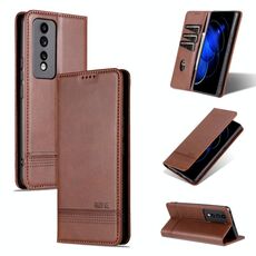 For Honor 80 GT AZNS Custodia per telefono in pelle a conchiglia con struttura in vitello magnetico (marrone scuro)
