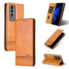 For Honor 80 GT AZNS Custodia per telefono in pelle a conchiglia con struttura in vitello magnetico (marrone chiaro)