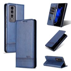 For Honor 80 GT AZNS Custodia per telefono in pelle a conchiglia con struttura in vitello magnetico (blu scuro)