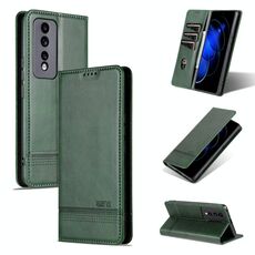 For Honor 80 GT AZNS Custodia per telefono in pelle a conchiglia con struttura in vitello magnetico (verde scuro)
