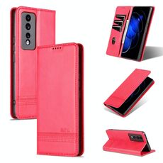 For Honor 80 GT AZNS Custodia per telefono in pelle a conchiglia con struttura in vitello magnetico (rosso)