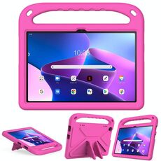 Per Lenovo Tab M10 custodia per tablet antiurto EVA con manico di terza generazione con supporto (rosa rossa)