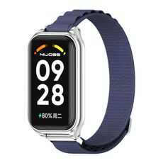 Per Redmi Band 2 Mijobs Cinturino in nylon traspirante con guscio in metallo (blu notte argento)