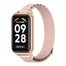 Per Redmi Band 2 Mijobs Cinturino in nylon traspirante con guscio in metallo (oro rosa rosa)