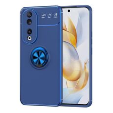 Custodia per cellulare in TPU con supporto per anello in metallo per Honor 90 (blu)