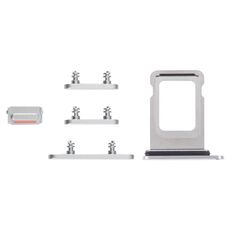 Vassoio SIM Card + Vassoio SIM Card + Tasti Laterali per iPhone 14 Pro (Argento)