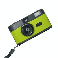 R2-FILM Fotocamera a pellicola riutilizzabile manuale retrò per bambini senza pellicola (nero + verde erba)