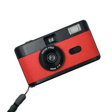 R2-FILM Fotocamera a pellicola riutilizzabile manuale retrò per bambini senza pellicola (nero + rosso)