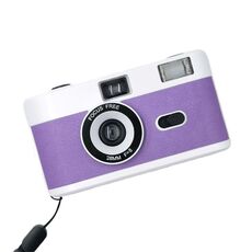 R2-FILM Fotocamera a pellicola riutilizzabile manuale retrò per bambini senza pellicola (bianco + viola)