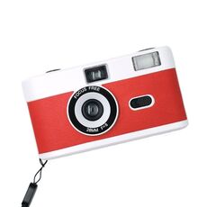 R2-FILM Fotocamera a pellicola riutilizzabile manuale retrò per bambini senza pellicola (bianco + rosso)