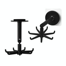 10pcs multifunzionale rotante 7 artigli gancio cucina stoccaggio 360 gradi senza ganci traccia (nero)