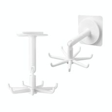 10pcs multifunzionale rotante 7 artigli gancio cucina stoccaggio 360 gradi senza ganci traccia (bianco)