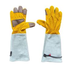 Guanti da giardinaggio spessi estesi in pelle Guanti da lavoro per saldatore, specifica: oro bianco XL