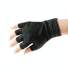 Erogazione di guanti a pressione antiscivolo a mezze dita Guanti sportivi per allenamento congiunto, misura libera (punti neri neri)