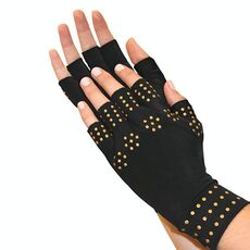 Erogazione di guanti a pressione antiscivolo a mezze dita Guanti sportivi per allenamento congiunto, misura libera (punti oro nero)