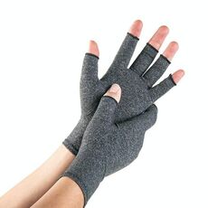 Guanti da ciclismo a compressione per la cura delle articolazioni delle mezze dita all'aperto, taglia: M (grigio)