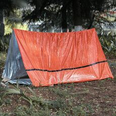 Tenda triangolare per il riscaldamento di emergenza all'aperto con pellicola in alluminio portatile (arancione)