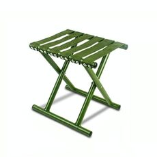 Sedia pieghevole da esterno in tubo di metallo Sgabello da pesca Sgabello portatile da campeggio Grande tubo verde militare (31,5 cm).