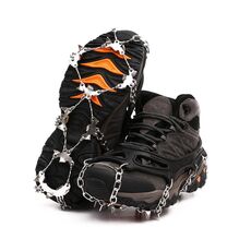 F26-2 26 Denti Snow Mountain Copriscarpe antiscivolo 201 Artigli di ghiaccio in acciaio inossidabile, Taglia: XL Nero