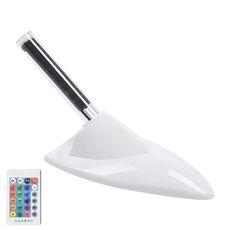 Pinna di squalo solare per auto con spia LED per antenna, specifica: bianco con telecomando