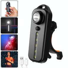 Fanale posteriore per bicicletta Tipo-C Spia luminosa esterna ricaricabile con clip per penna (scatola di ferro nera W677)