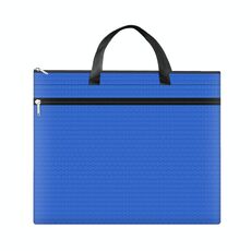 A3-8133 Borsa portadocumenti portatile con cerniera di grande capacità Borsa portadocumenti impermeabile in tessuto Oxford (blu)