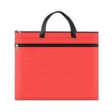A3-8133 Borsa portadocumenti portatile con cerniera di grande capacità Borsa portadocumenti impermeabile in tessuto Oxford (rosso)