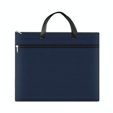 A3-8133 Borsa portadocumenti portatile con cerniera di grande capacità Borsa portadocumenti impermeabile in tessuto Oxford (blu inchiostro)