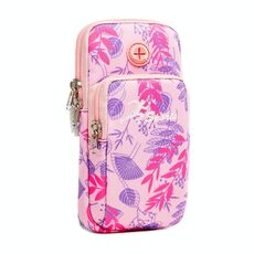 B062 Piccola borsa da braccio per telefono cellulare da corsa Borsa da polso per fitness sportivo (rosa rossa)