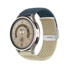 Cinturino per orologio in nylon intrecciato con fibbia da 20 mm (beige blu scuro)