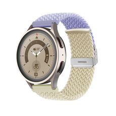 Cinturino per orologio in nylon intrecciato con fibbia da 20 mm (luce stellare viola)