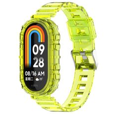 Per cinturino in silicone trasparente integrato Xiaomi Mi Band 8 (giallo)