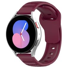 Cinturino di ricambio in silicone con motivo a pois universale da 20 mm (rosso vino)