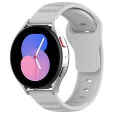 Cinturino di ricambio in silicone con motivo a pois universale da 20 mm (grigio chiaro)