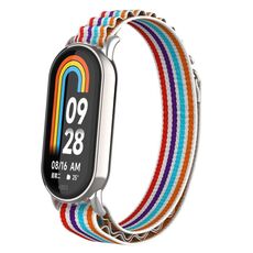 Per Xiaomi Mi Band 8 cinturino in nylon con anello in metallo (argento + colorato)